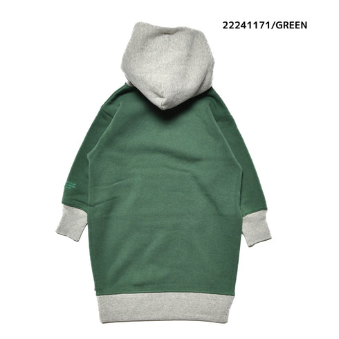 【130~150】★NEEDLEWORKS★裏起毛ウラ毛配色パーカーワンピ(2224117j)